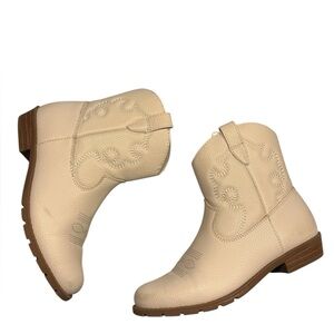 Cat & Jack Cream Ankle Boots with Zipper